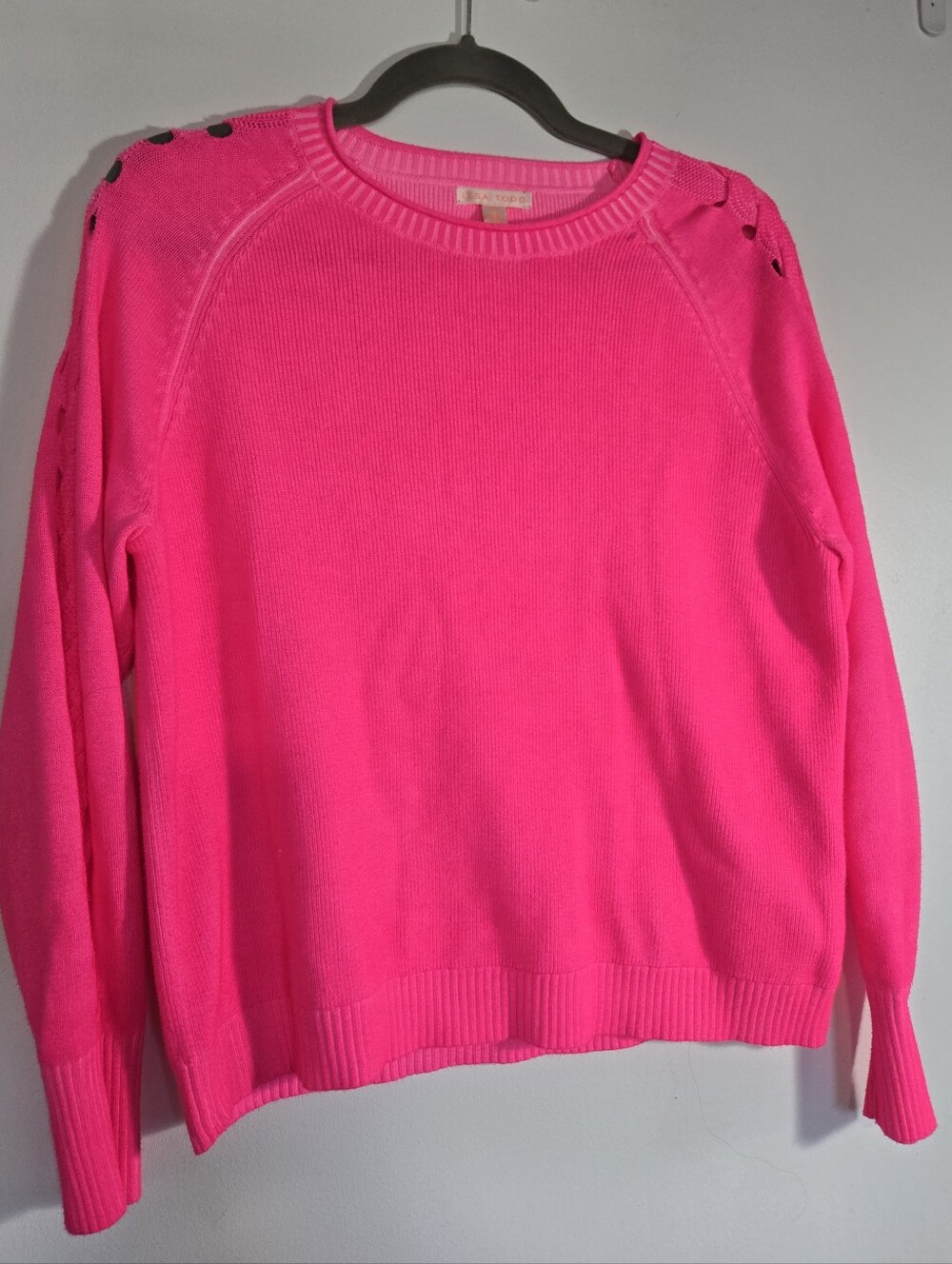 Lisa Todd Neon Hot Pink Crewneck Sweater